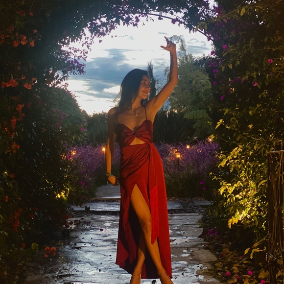 AZULU dress red wine in size XS-S. Perfect for a celebration! - Picture 3 of 4